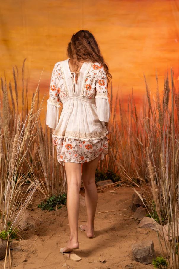 vory White Boho Cotton Lace Co-Ord Set | Tassel Top & Palazzo Pants | Festival Resort Wear Women