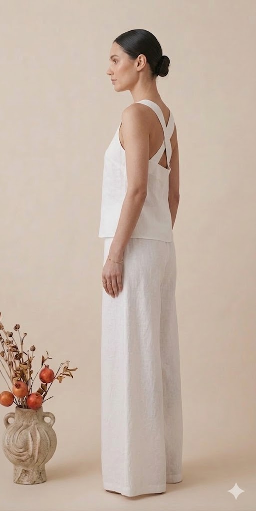 White Linen Co-ord Set for Women