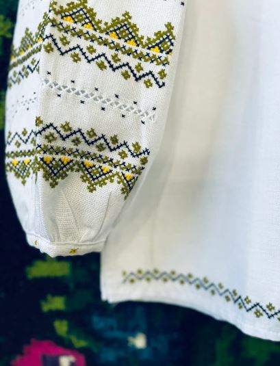 Hand-Embroidered Cotton Boho Blouse – White Traditional Folk Tunic Top with Intricate Sleeve & Neck Embroidery