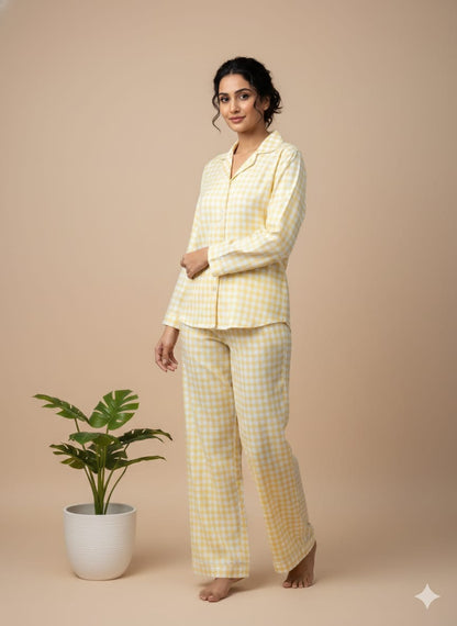 Pikaru Women's Cotton Kaftan PJ Set