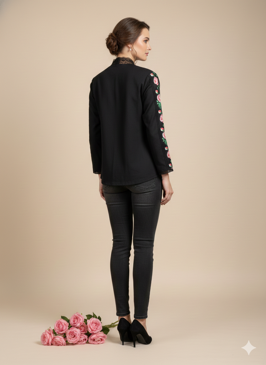 Valentine’s Special: Hand-Block Print Women’s Floral Top | 100% Organic Cotton Boho Blouse | Unique Artisan-Made Romantic Gift for Her