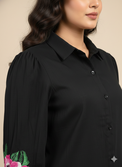 Valentine’s Special Women’s Hand-Block Print Floral Top | 100% Organic Cotton Boho Blouse | Unique Artisan-Made Romantic Gift for Her