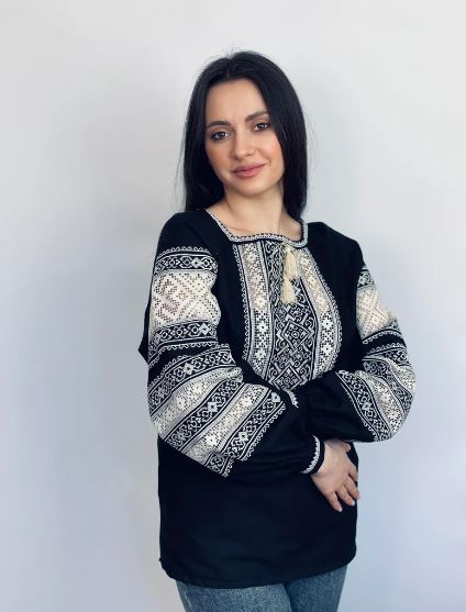 Hand-Embroidered Black Folk Cotton Blouse – White Puff Sleeve Boho Top with Tassel Best Product Description (copy-paste kar do):