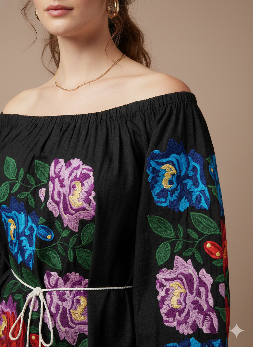 Women’s Hand-Block Print Floral Top | 100% Organic Cotton Boho Blouse | Unique Artisan Gift for Her