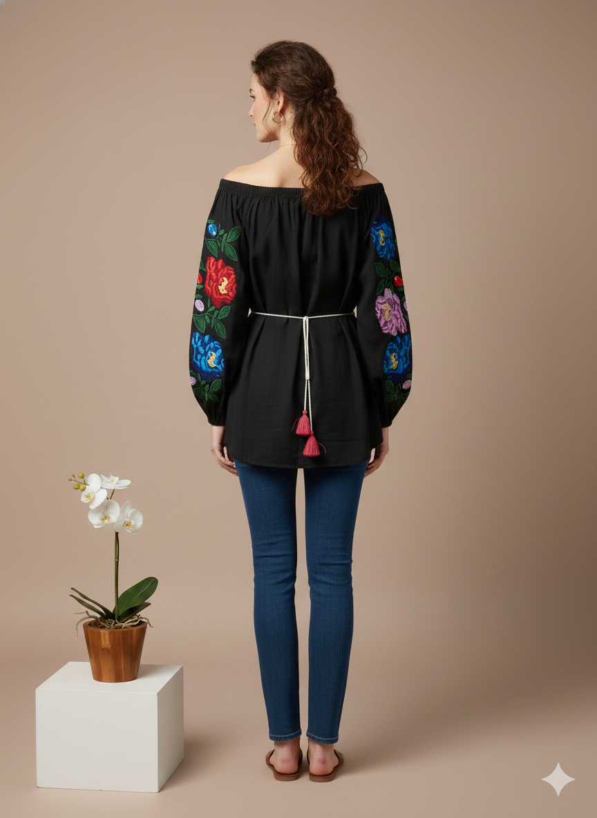 Women’s Hand-Block Print Floral Top | 100% Organic Cotton Boho Blouse | Unique Artisan Gift for Her