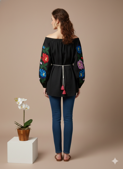 Women’s Hand-Block Print Floral Top | 100% Organic Cotton Boho Blouse | Unique Artisan Gift for Her