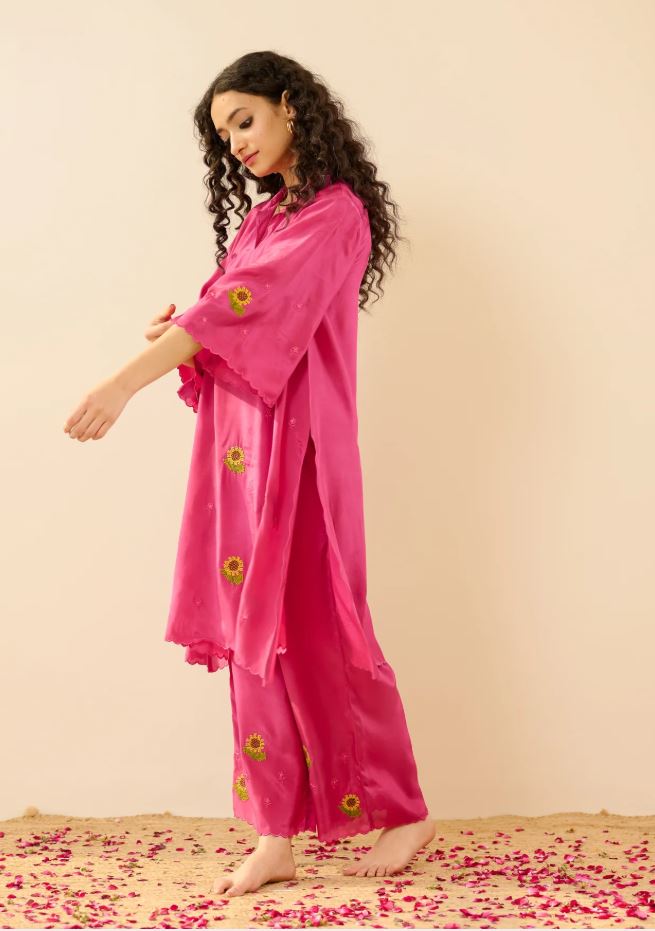 Women's White Pink Floral Block Print Cotton Midi Dress | Tiered Boho Maxi Dress with Puff Sleeves | Handcrafted Indian Block Print Summer Vacation Resort Wear (Copy)