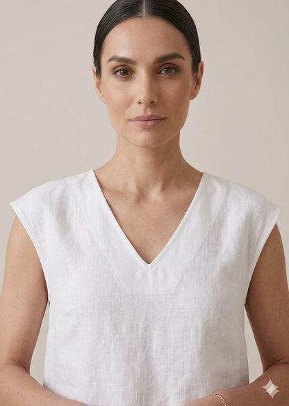 White Linen Co-ord Set for Women