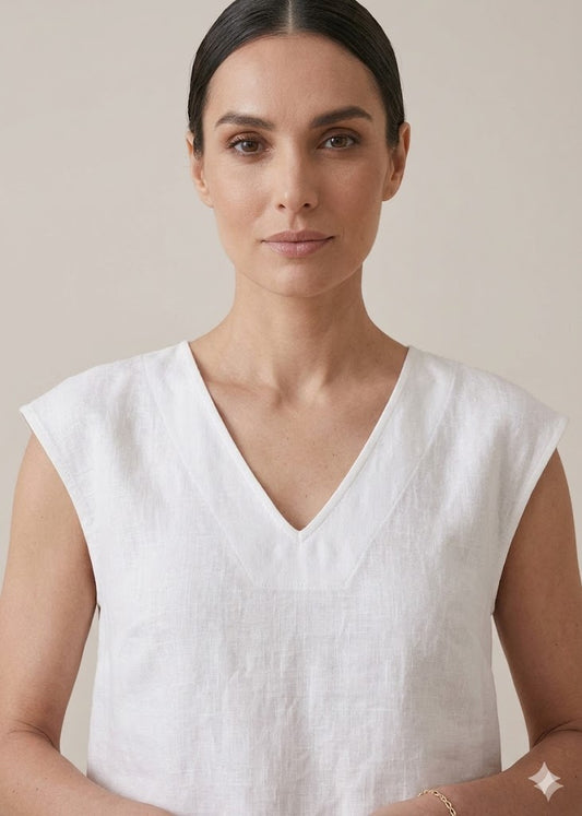 White Linen Co-ord Set for Women