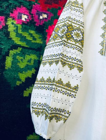 Hand-Embroidered Cotton Boho Blouse – White Traditional Folk Tunic Top with Intricate Sleeve & Neck Embroidery