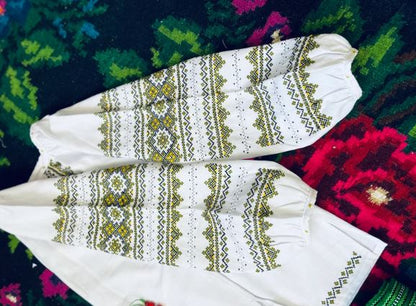 Hand-Embroidered Cotton Boho Blouse – White Traditional Folk Tunic Top with Intricate Sleeve & Neck Embroidery