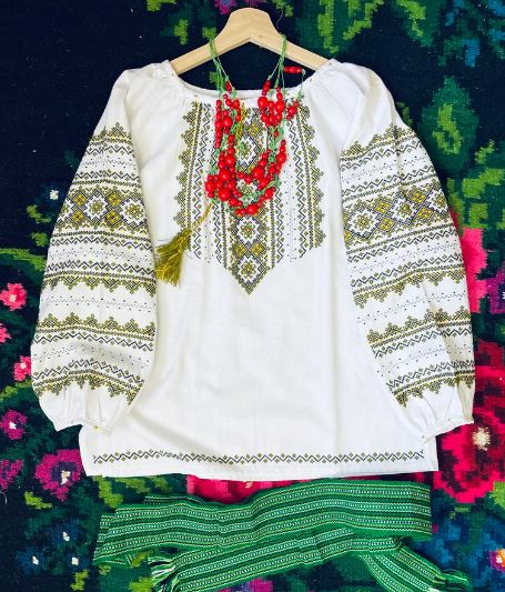 Hand-Embroidered Cotton Boho Blouse – White Traditional Folk Tunic Top with Intricate Sleeve & Neck Embroidery