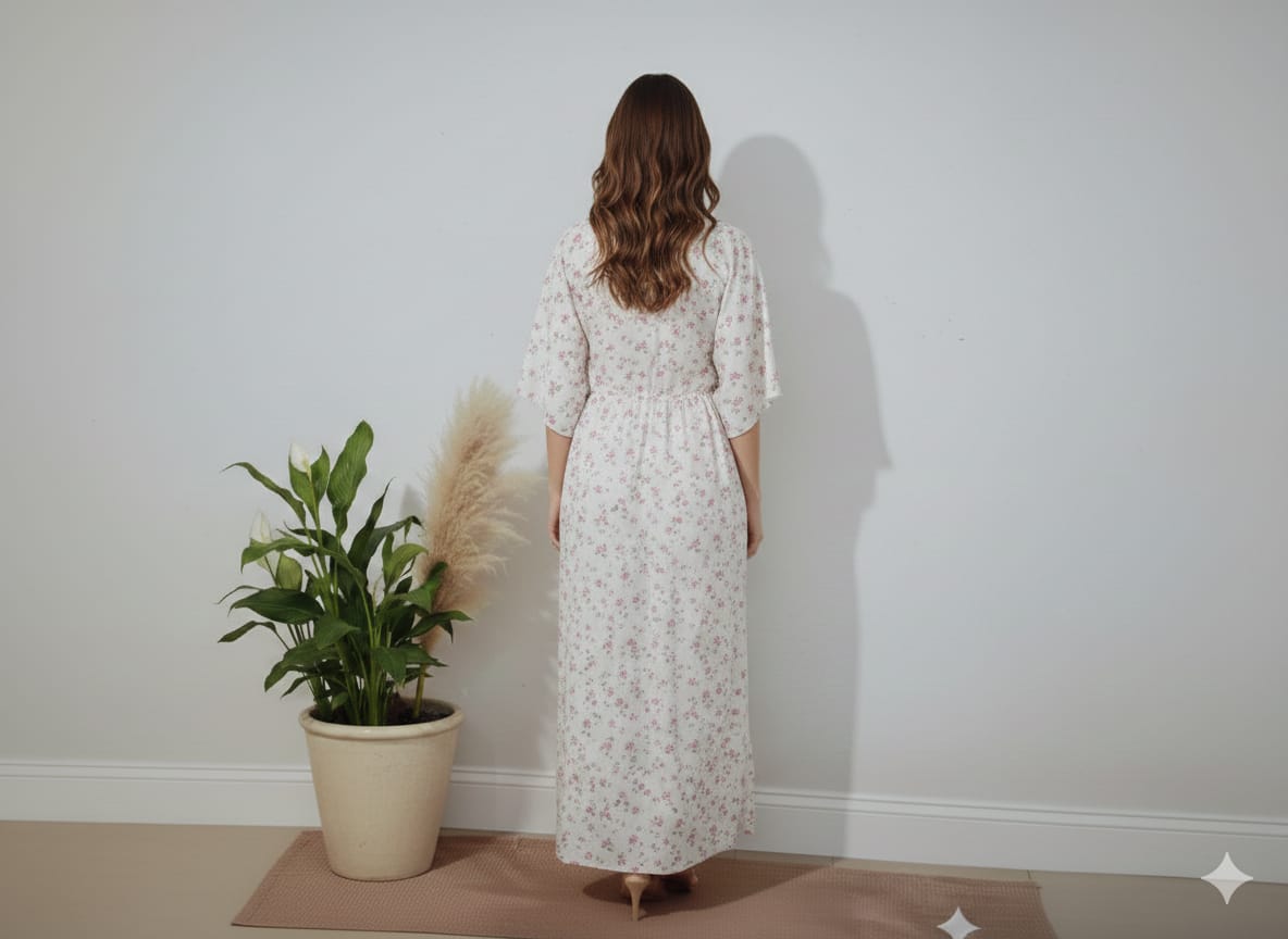 Women’s Floral Cotton Kimono Dress – Lightweight Summer Casual Kimono Dress