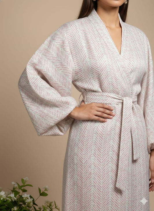 Women’s Cotton Wrap Kimono Dress – Elegant V-Neck Belted Casual Summer Dress with Relaxed Fit White