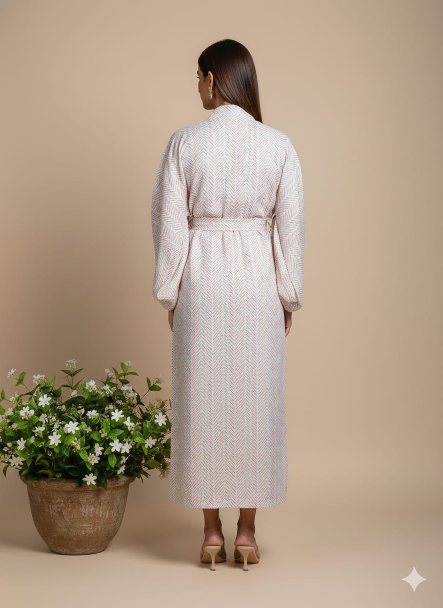 Women’s Cotton Wrap Kimono Dress – Elegant V-Neck Belted Casual Summer Dress