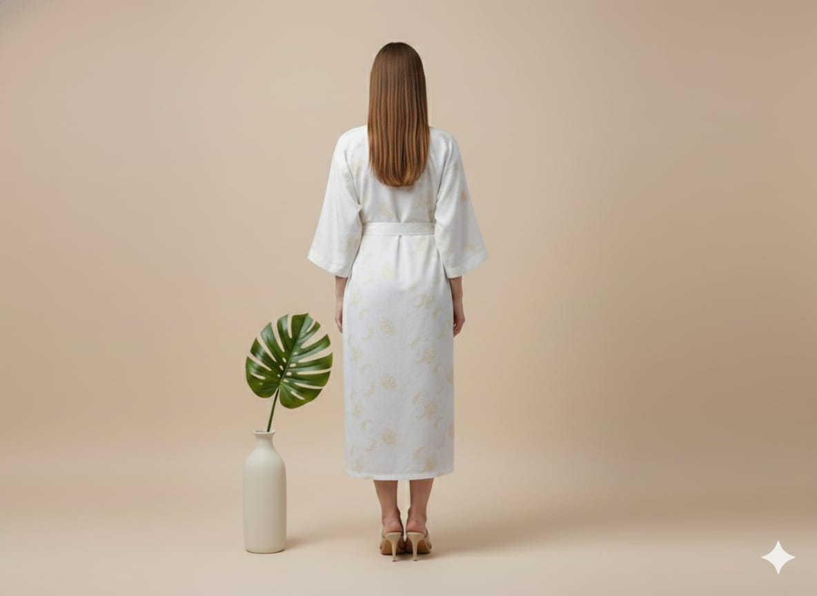 Women’s Cotton Wrap Kimono Dress – Minimalist V-Neck Belted Summer Casual Dress (Lightweight & Elegant)