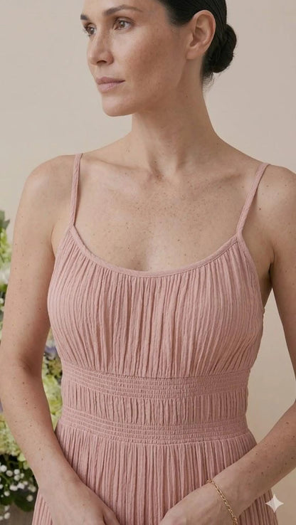 Ombre Pleated Maxi Dress | Spaghetti Strap Flowy Summer Dress | Boho Resort Wear for Women